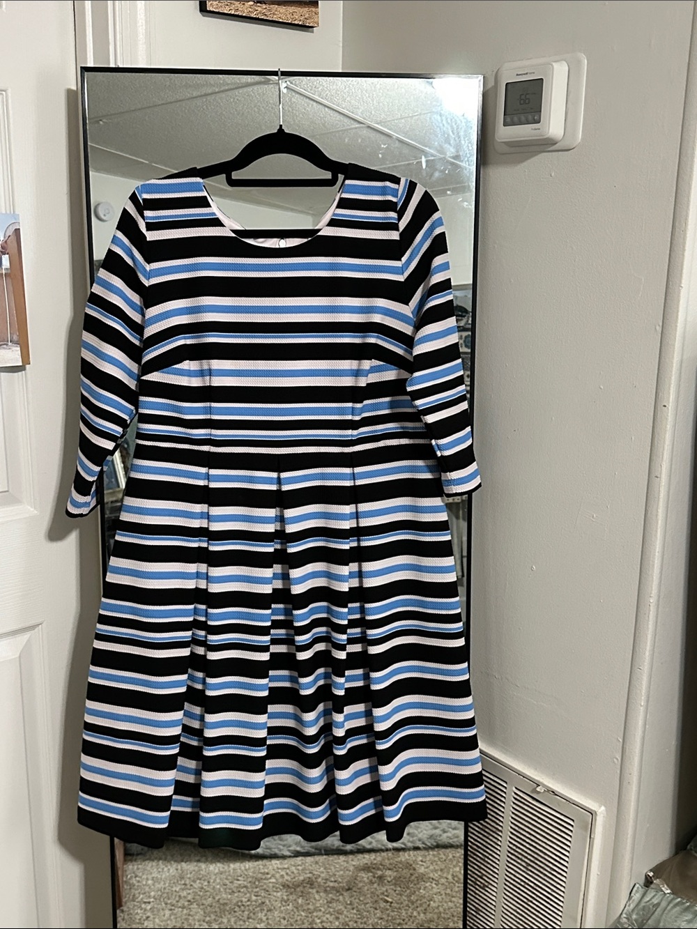 Lane Bryant Black, White & Blue Striped Dress